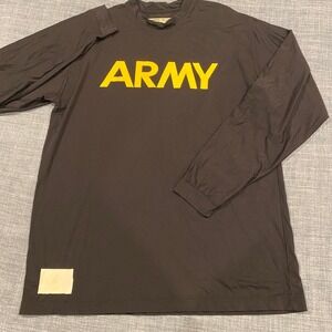 Dri-Duke APFU US Army Long Sleeve T-Shirt Black Yellow Large RN61263 Made in USA